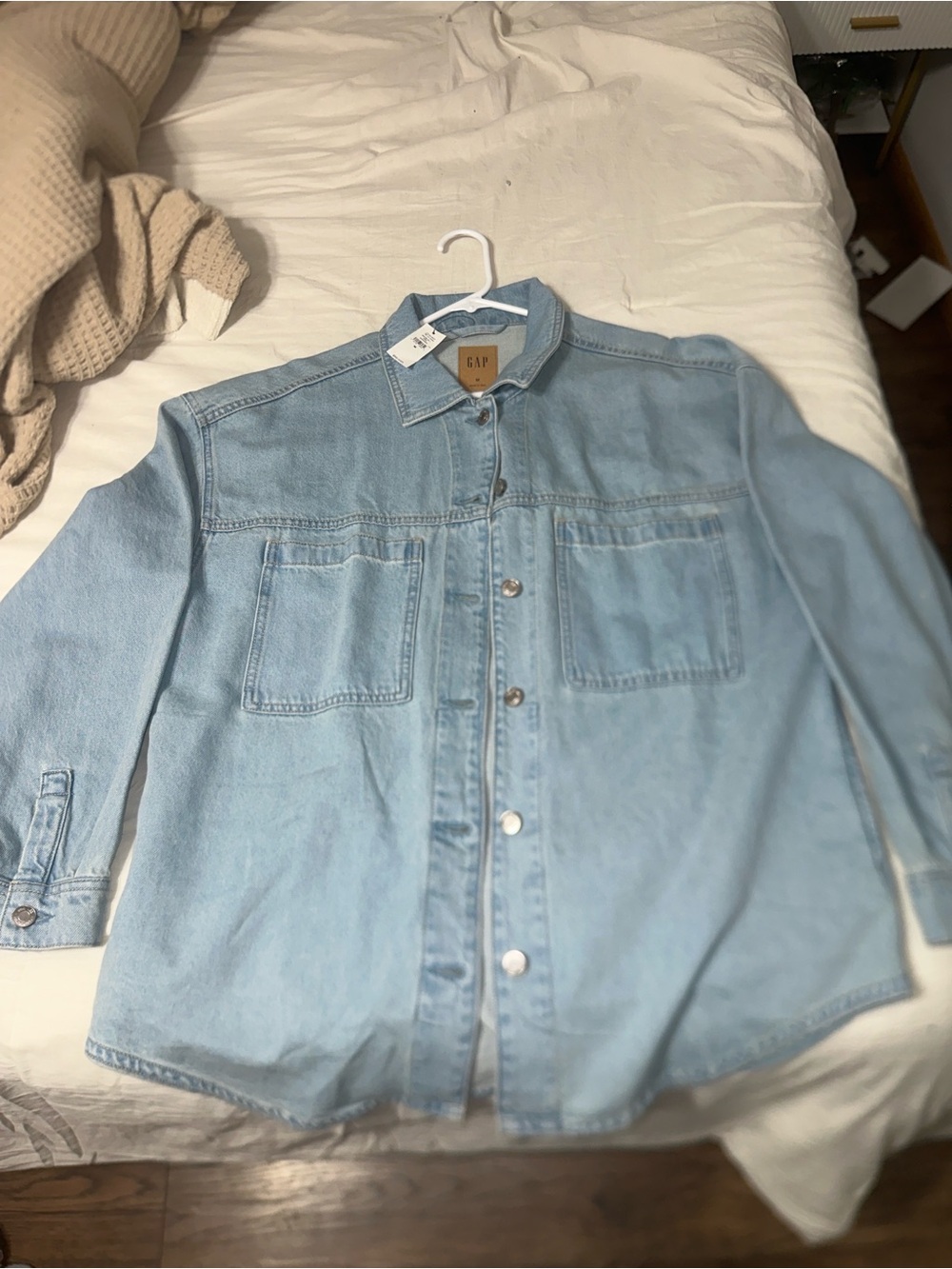 Gap oversized light wash denim jacket